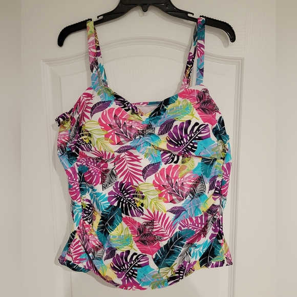 Swimsuits for All, Tankini Two Piece, Olive Palm Design, Size 16 - Picture 1 of 8